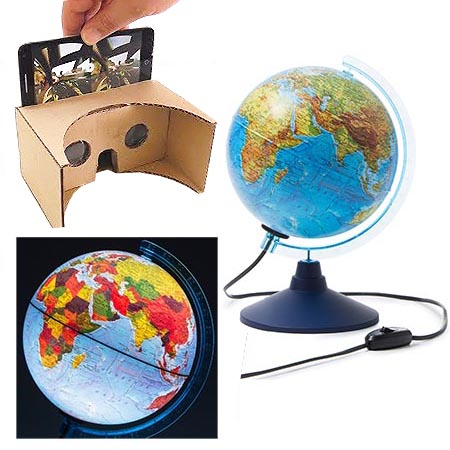 Глобус " Globen " Земли физико-политический, 210мм, интерактивный с подсветкой, от сети, на подставк фото 1