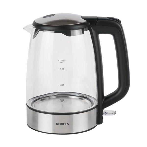 Чайник Centek CT-0004 стекло 1.7л, 2200Вт, Фильтр от накипи, двойной контроллер, защита от перегрева фото 1