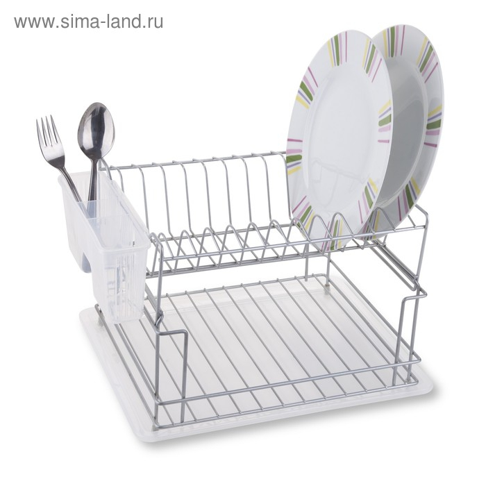 Сушилка для посуды и приборов, настольная, с поддоном, цвет хром, KB010   4896819 фото 1
