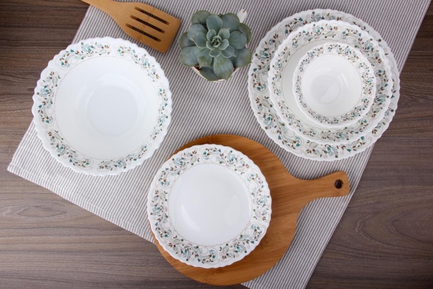 Сканди Набор салатников 1/7 1200мл/20см, 300мл/12см (6шт) стеклокерамика кратно 1 фото 1