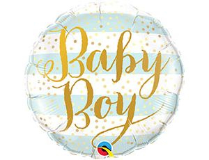 Q 18" Baby Boy Полосы Голубые фото 1