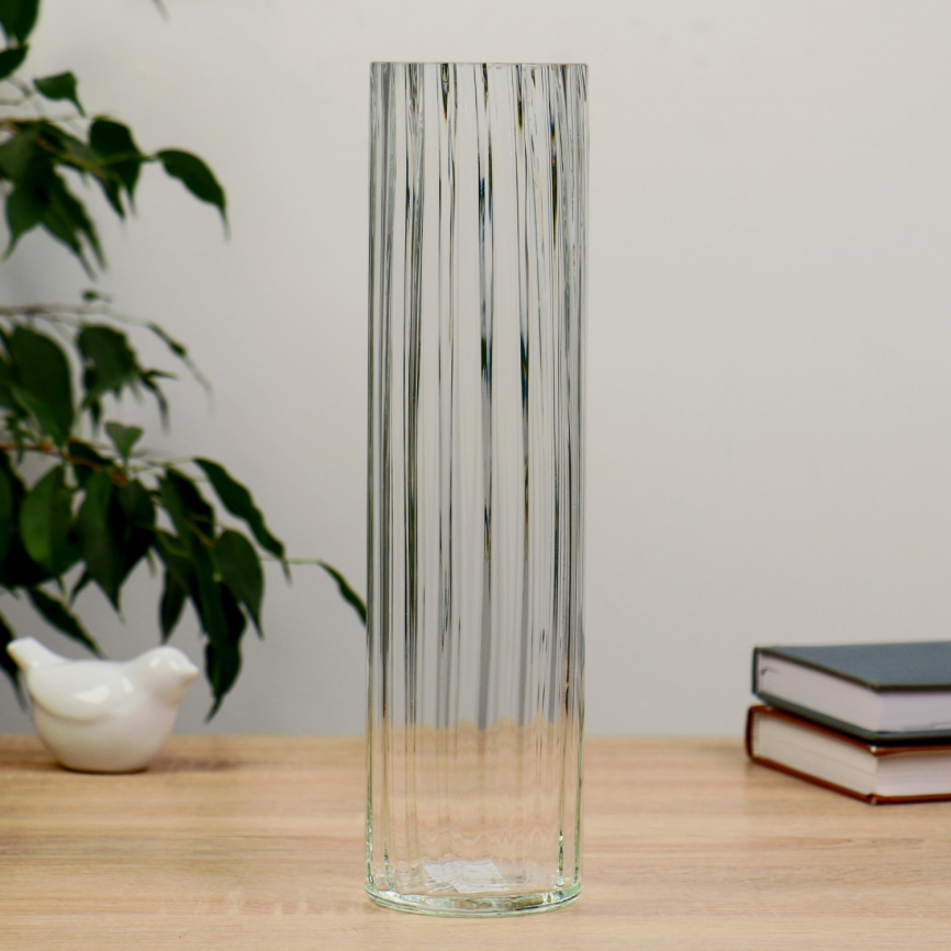 ваза "Цилиндр" риф. d-80, h-300 мм. 1,35л  из прозрачного стекла (без декора) 1298278 фото 1