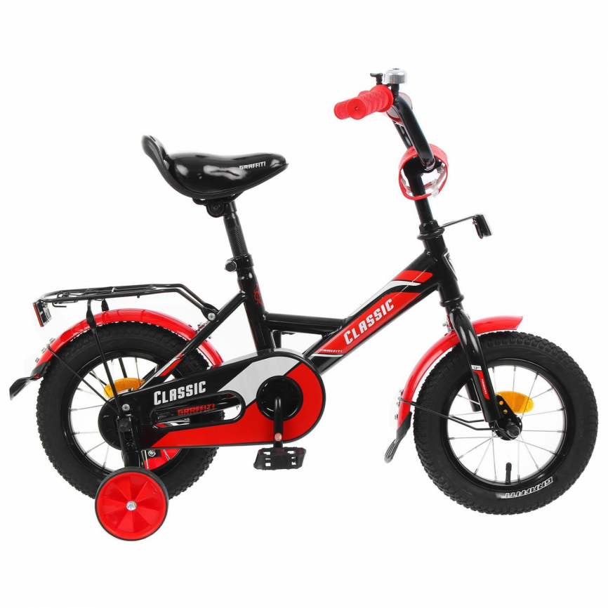 Велосипед 12" Graffiti Classic, цвет черный/красный 4510650 фото 1