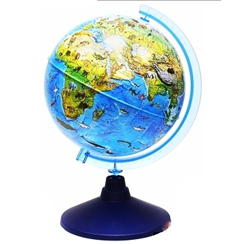 Глобус " Globen " Земли Зоогеографический (Детский) 210мм с подсветкой фото 1