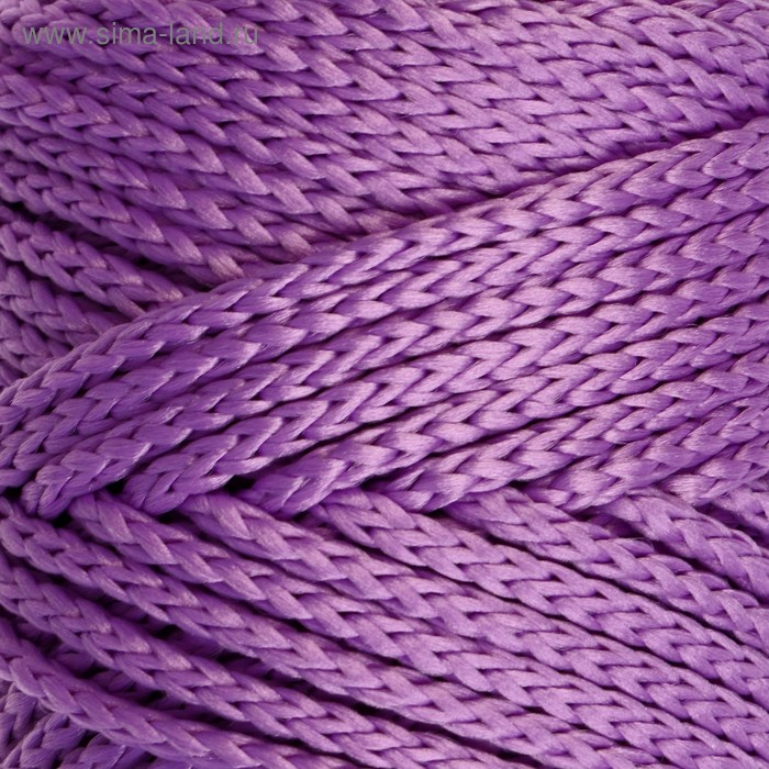 Шнур для вязания без сердечника 100% полиэфир, ширина 3мм 100м/210гр, (92 фиолетовый) 2862182 фото 1