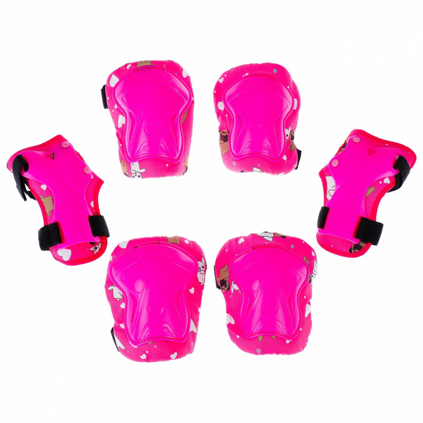 Защита роликовая (наколенники,налокотники,запястье), детская, размер M, цвет розовый   7515130 фото 1