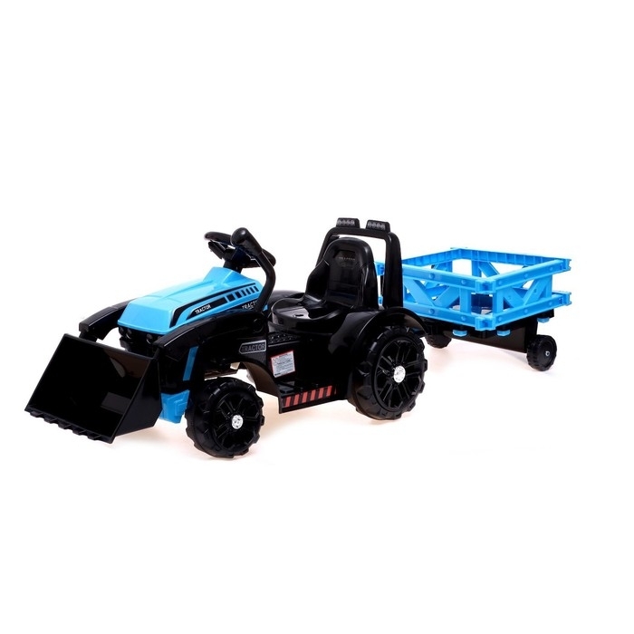 Электромобиль "Трактор", с прицепом, цвет синий   7167104 фото 1