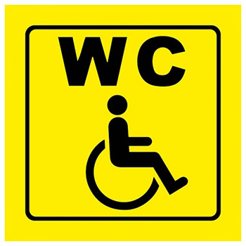 Наклейка-указатель " Миленд " 9-86 Туалет для инвалидов 200*200мм фото 1
