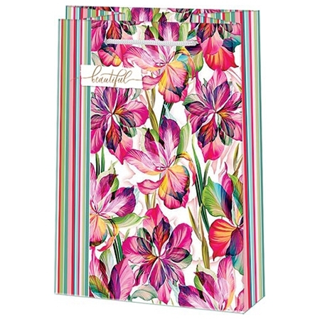 Пакет бумажный " Мир открыток " 22,7*18*10см Цветы, ламинированный фото 1