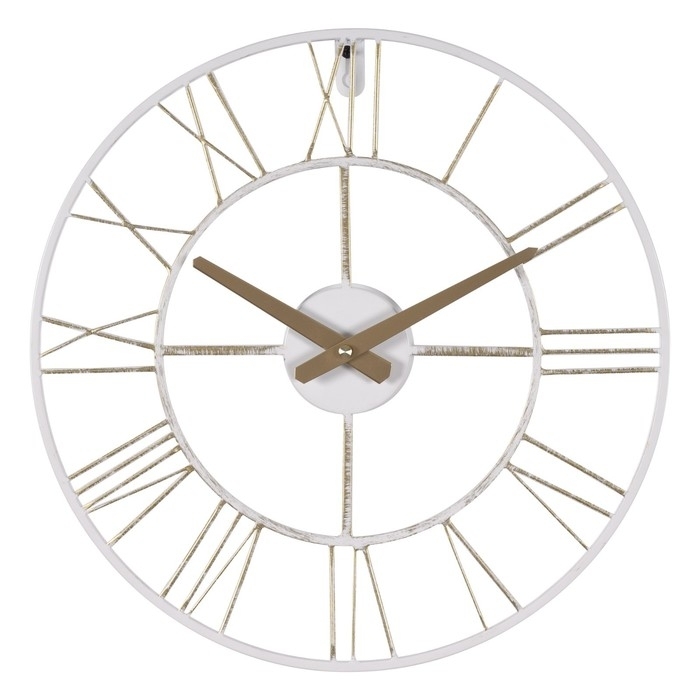 Часы настеные, серия: Лофт, плавный ход, d-40 см, белые 9925985 фото 1