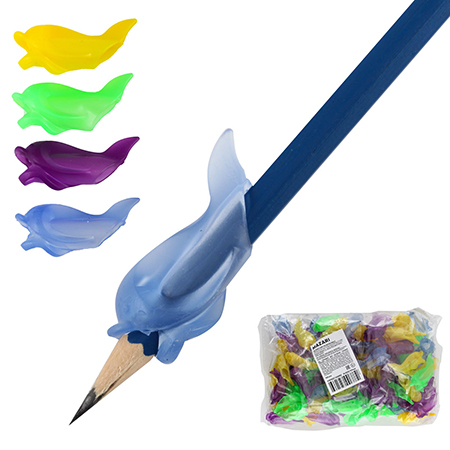Насадка резиновая на ручку или карандаш " Mazari " Рыбка-тренажер для постановки письма ассорти, 100 фото 1