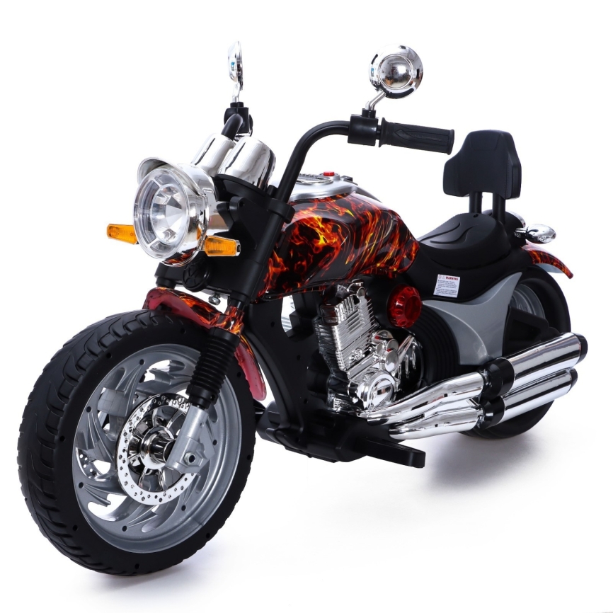 Электромотоцикл "Чоппер", 2 мотора, цвет пламя глянец   7163371 фото 1
