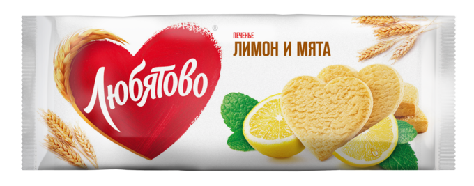 Печенье ЛЮБЯТОВО лимон и мята 200 г (15 шт/уп) фото 1