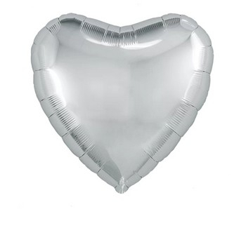 Шар фольгированный 9" «Сердце» с клапаном, мини, набор 5 шт., цвет серебристый фото 1