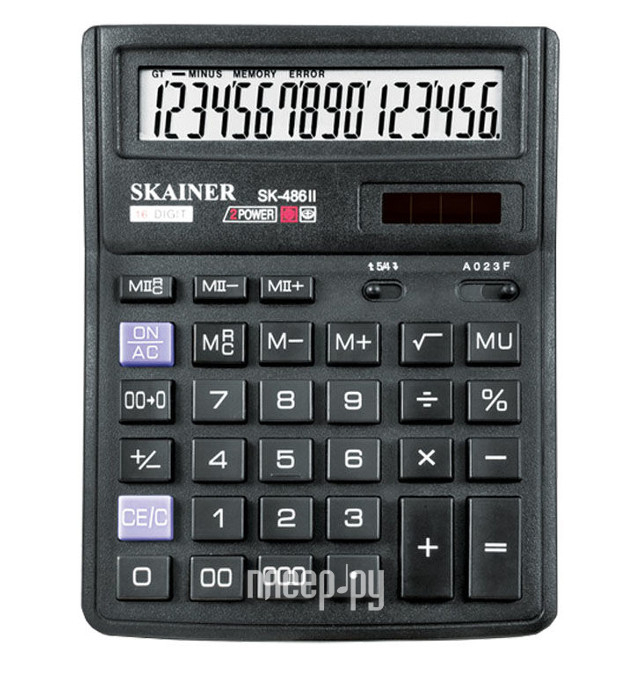Калькулятор " Skainer " 12-разрядный 157*200*32мм, синий, двухуровневая память, клавиша ввода "00",  фото 1