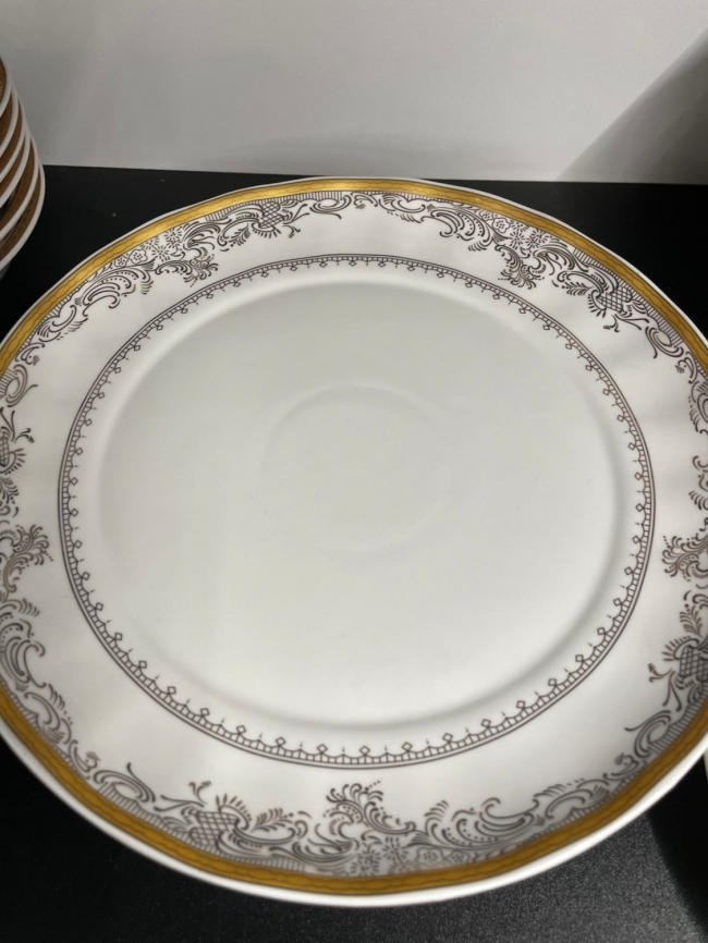 Набор тарелок 25 см 6шт J004-9,5Р Золотой узор (6) фото 1