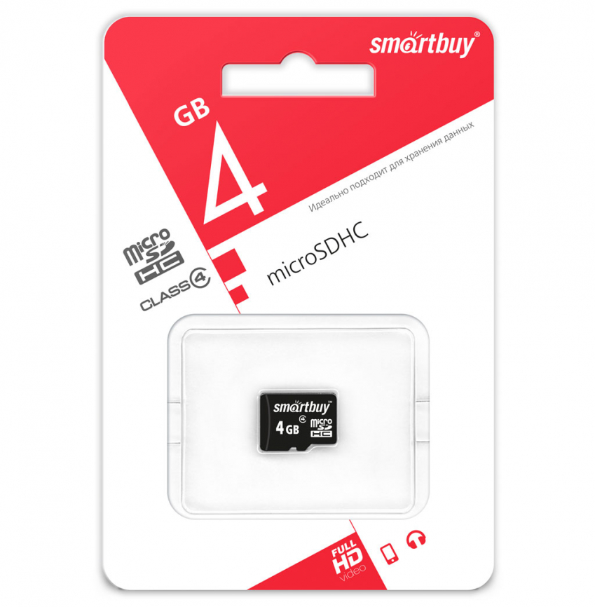Карта памяти Smartbuy [microSDHC Class 10 , 4Gb, 25Mb/s.] 4789192 фото 1