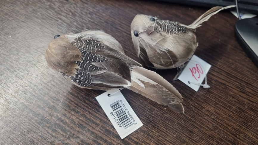 Елочная игрушка птичка 12см, клипса 21-96 фото 1