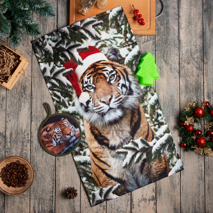 Набор подарочный "Tiger" кух. полотенце, прихватка, силикон.форма 7104591 фото 1