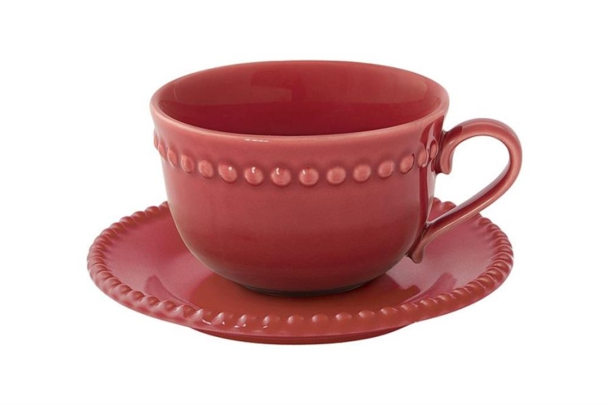 Чашка с блюдцем 0.11л (бургунди) "Tiffany" без инд.упаковки. фото 1