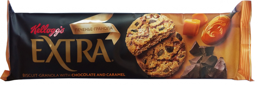 Печенье ЭКСТРА гранола с шоколадом и каремелью 150 г (9 шт/уп) фото 1