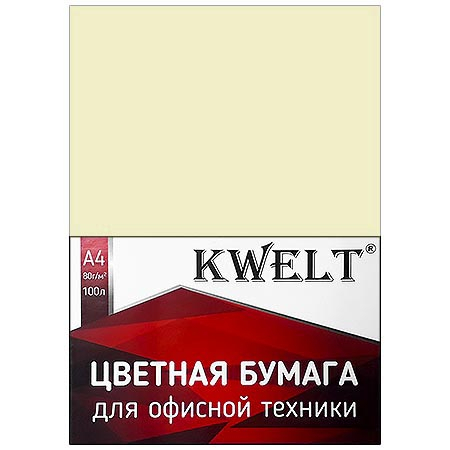 Бумага " KWELT " Intensiv А4 80г/м2 100л кремовый фото 1