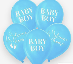 Шар латексный 12" "На выписку", мальчик, набор 5шт. 9954301 фото 1