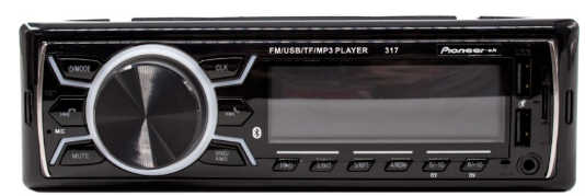 Автомагнитола DV-Pioneeir ok 317, bluetooth+мультируль, 7 цв. подсв, usb, aux, fm фото 1