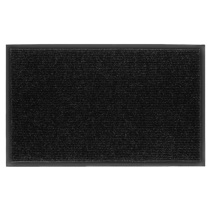 Коврик влаговпитывающий ребристый 50х80 см "КОМФОРТ" цвет черный 25183 фото 1