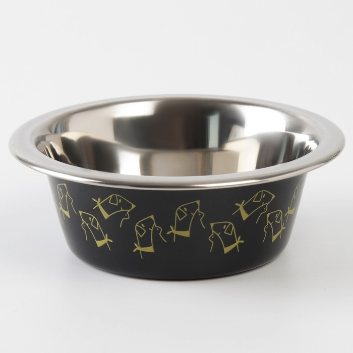 Миска металлическая для собаки «Пушистое счастье», 240 мл, 11х4 см фото 1
