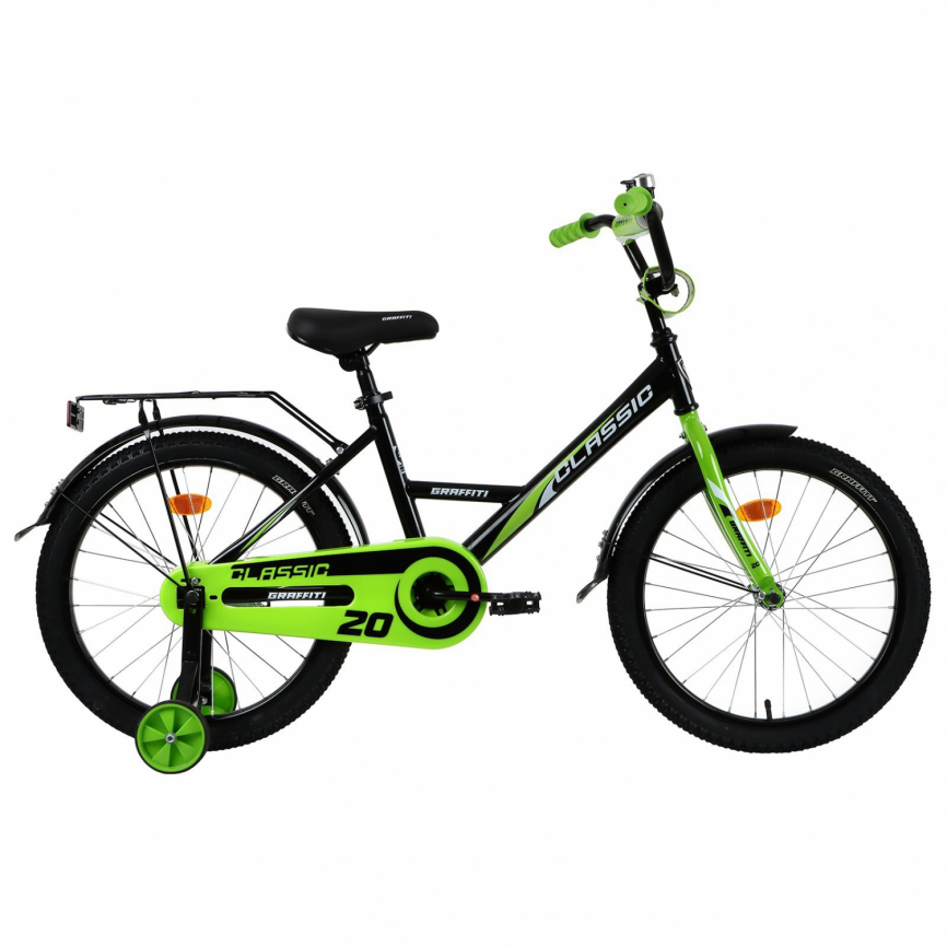 Велосипед 20" Graffiti Classic, цвет черный/зеленый 7642824 фото 1