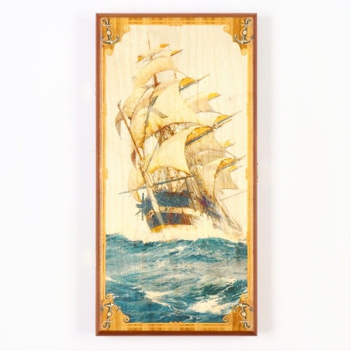 Нарды деревянные, настольная игра "Морские", 40 х 40 см, с шашками 172652 фото 1