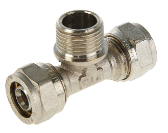 Тройник Valtec, обжимной, 16 мм х 1/2" наружная резьба х 16 мм   2994761		 фото 1