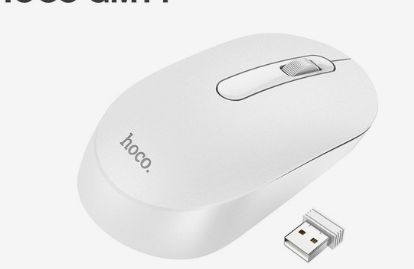 Мышь Hoco GM14, беспроводная (2.4), оптическая, 1200 dpi, белая   7686818 фото 1