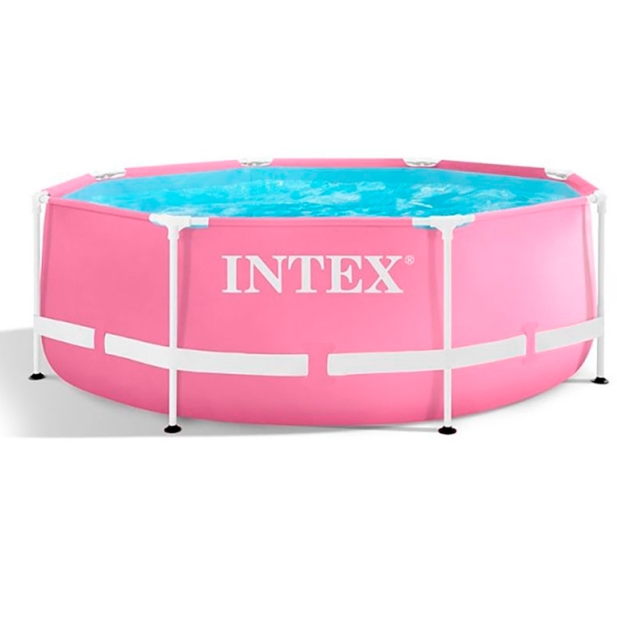 Бассейн каркасный METAL FRAME POOL розовый от 6 лет с фильтром 28292 фото 1