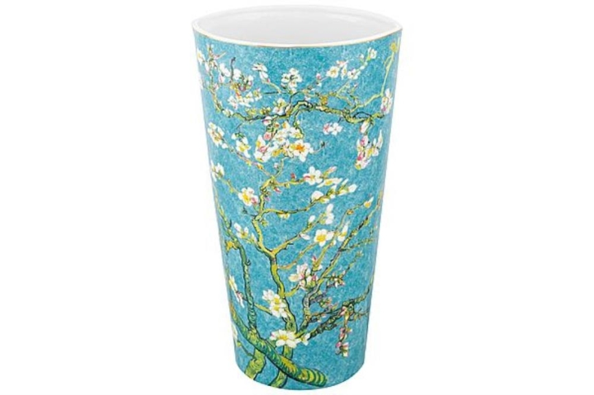 Ваза 2,4 л 16,5*12,5*28,5 см "Цветущий миндаль" бирюза, NEW BONE CHINA фото 1