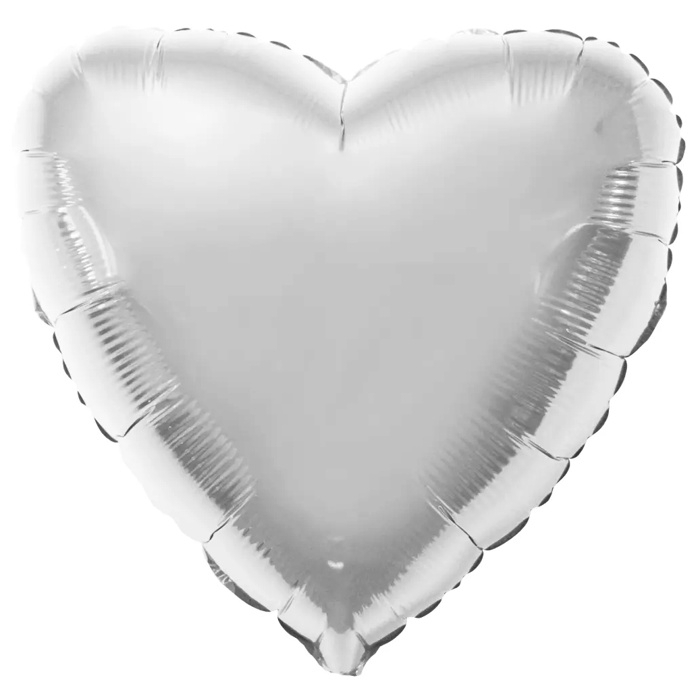 Шар фольга F 18" Сердце, Серебро фото 1