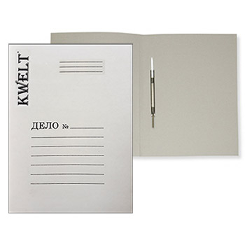 Скоросшиватель картонный Дело " KWELT " А4 220г/м2 немелованный, белый фото 1