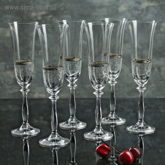 Набор бокалов для шампанского "Анжела" 190 мл 6 шт 3913812 УЦЕНКА фото 1