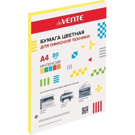 Бумага " deVente " интенсив А4 80г/м 50л желтая фото 1