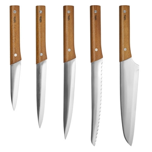 LR05-15 LARA Набор ножей 5 предметов, универсальный/поварской/д.овощей/д.хлеба/д.нарезки 3CR14 фото 2