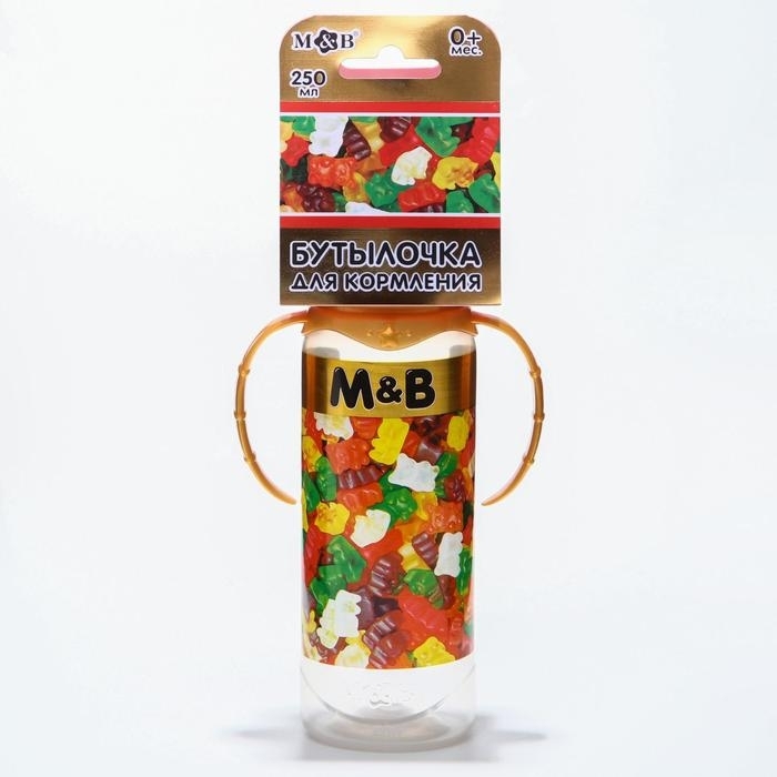 Бутылочка для кормления "Мармелад M&B" 250 мл цилиндр, с ручками 5399869 фото 1