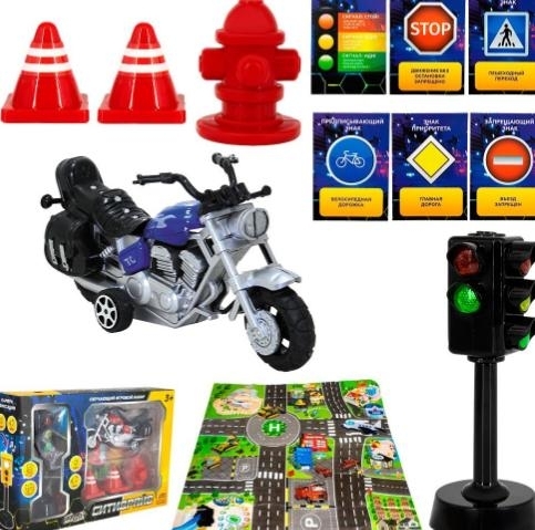 Набор машин MK723A3 Young Racer со светофором микс в кор. 0908225 фото 1