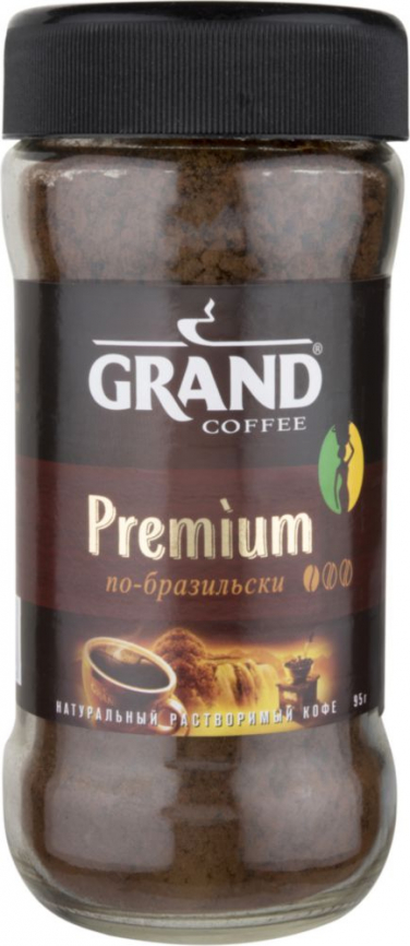 Кофе GRAND PREMIUM натуральный растворимый сублимир, с/б 95 г фото 1