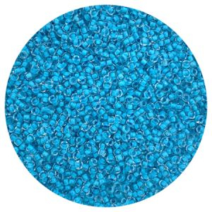 Бисер " Tukzar " 2мм*50гр прозрачный с голубой серединкой, круглый, пакет фото 1