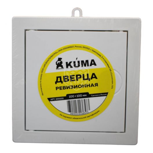 Дверца  KUMA 100*100 белый пластик 100100 																								 фото 1