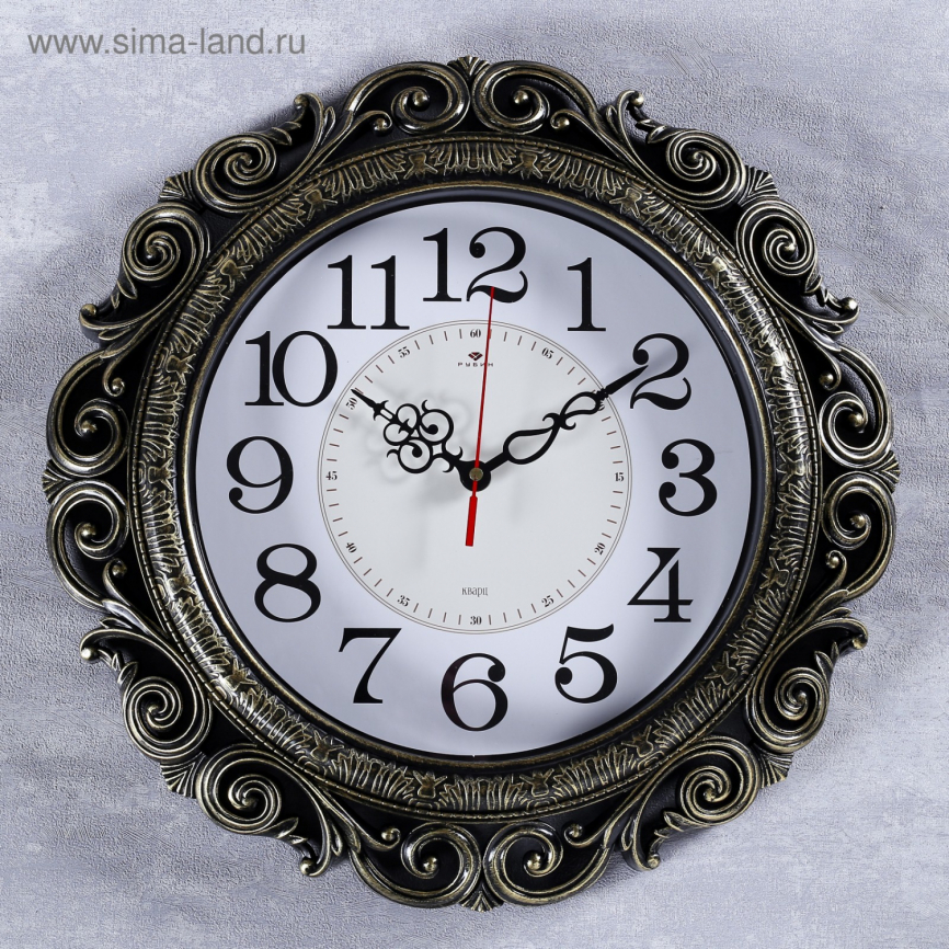 Часы настенные, серия: Классика, "Витсанд", черное золото 40.5 см 4551248 фото 1