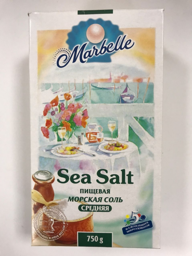 Соль морская  MARBELE средний помол 750 г фото 1