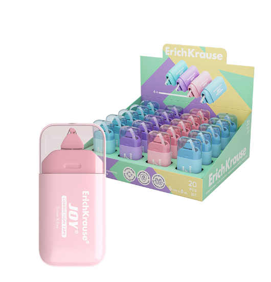 Корректирующая лента ErichKrause "JOY Pastel" 5ммх6м микс 10524938 фото 1