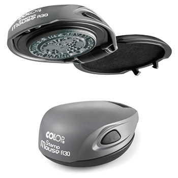 Оснастка для печати " Colop " d=40мм, корпус круглый, черный, корманный " мышка" , Stamp mouse R40 фото 1